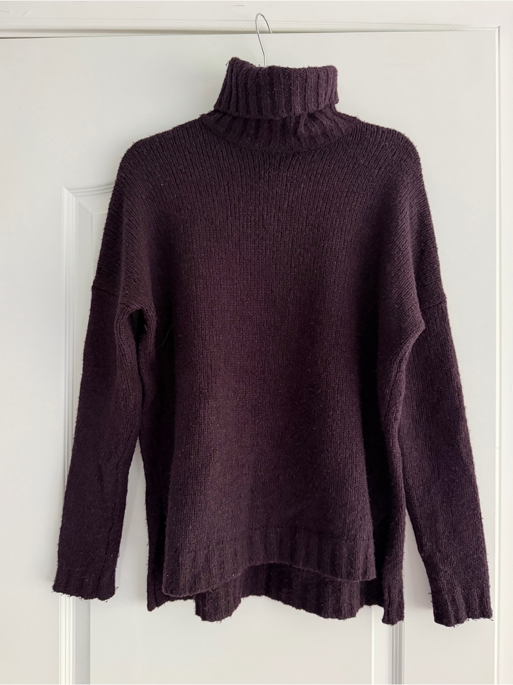 Vince Plum Ribbed Turtleneck Sweater